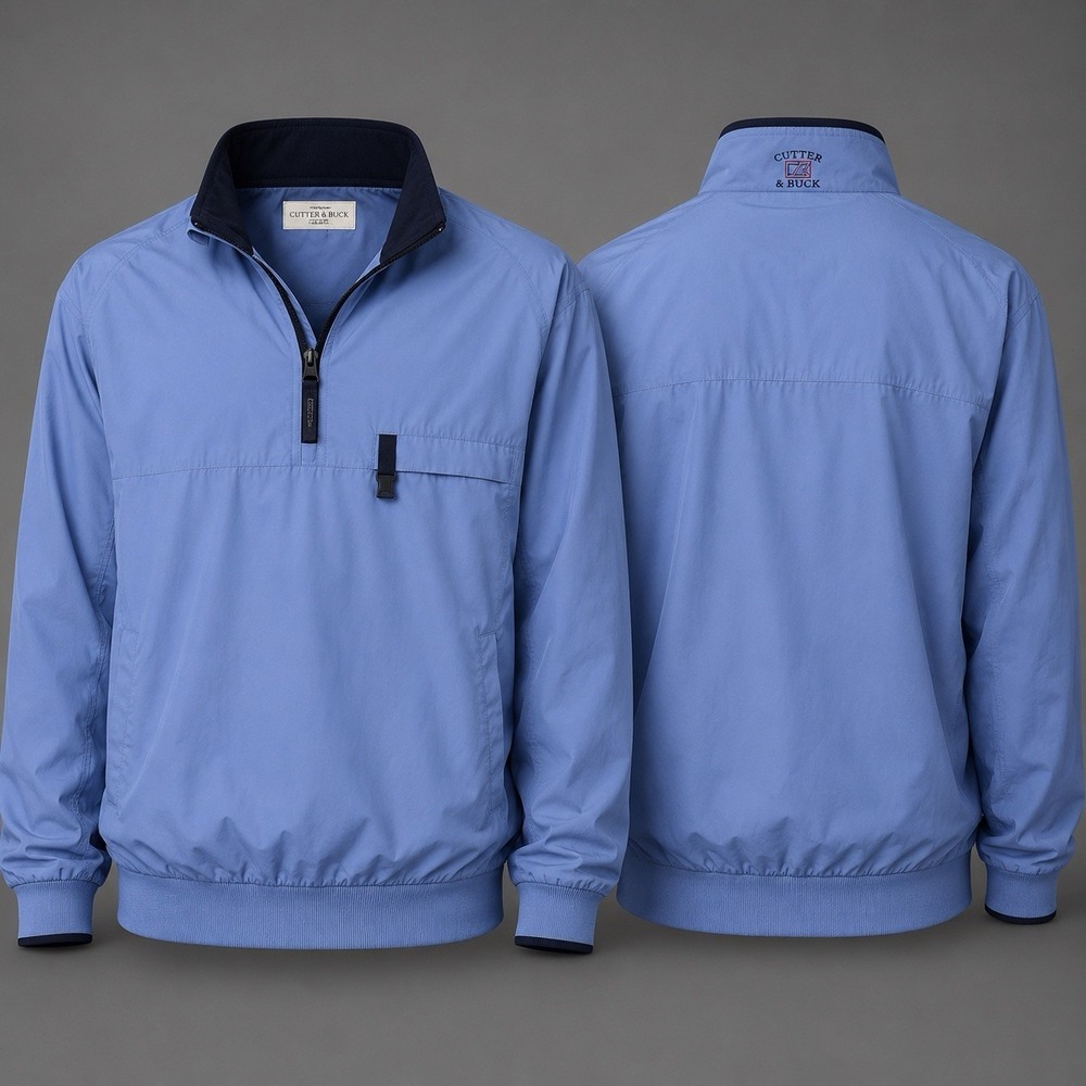 Cabela's Wind Rain Jacket Men's XL  Long Sleeve V Neck GRAY Pullover Golf